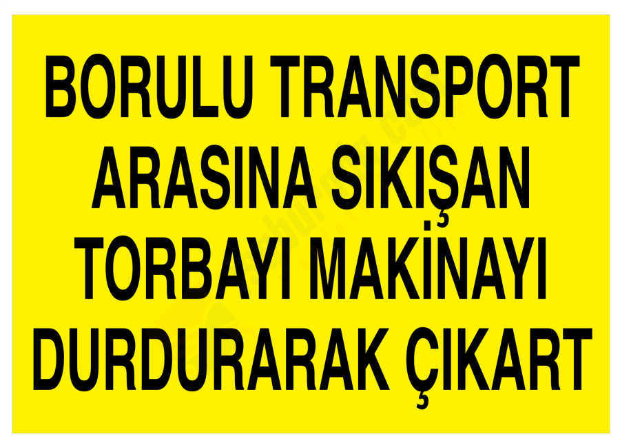 Borulu Transport Arasına Sıkışan Torbayı Makinayı Durdurarak Çıkart