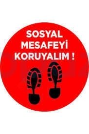Sosyal Mesafeyi Koruyalım Ayak İzi Stickerı