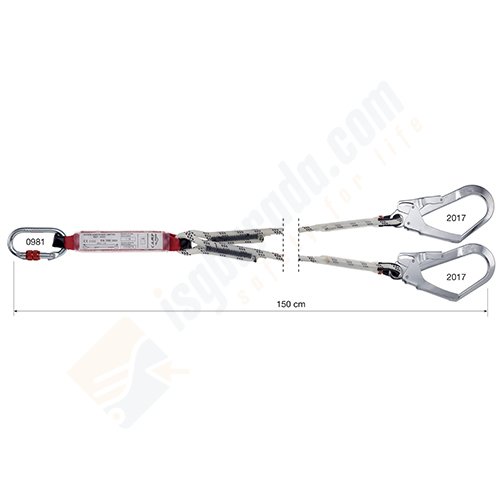 Camp 5040201 Şok Emicili Çift Bacaklı Lanyard 150 cm