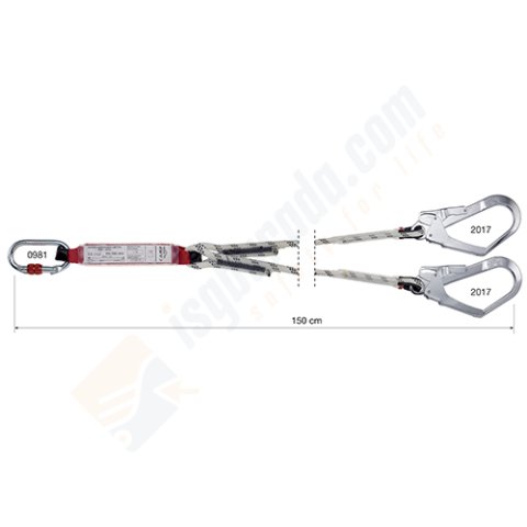 Camp 5040201 Şok Emicili Çift Bacaklı Lanyard 150 cm