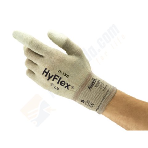 Ansell Hyflex 11-135 (PU610 DG AS) Mekanik ve Çok Amaçlı Antistatik İş Eldiveni