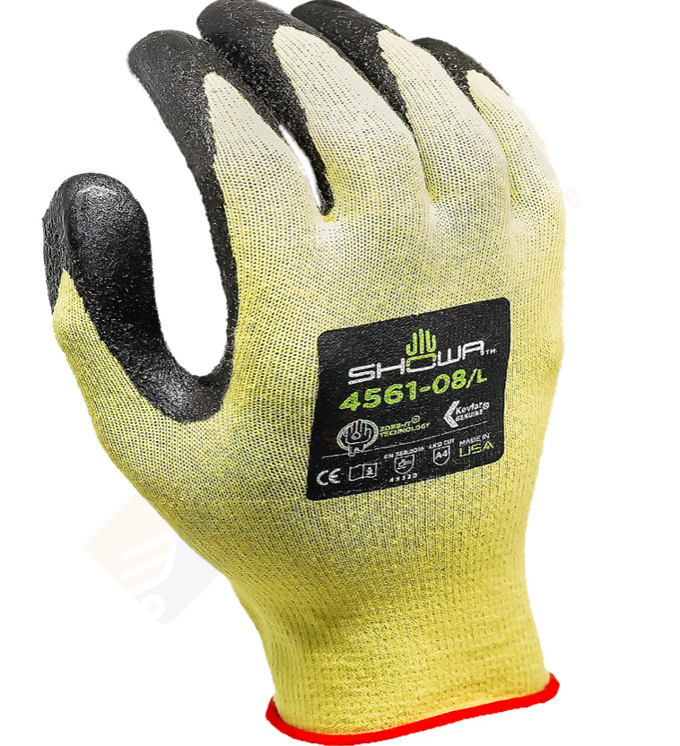 Showa 4561 Aramid - Kevlar Astar Üzerine Avuç İçi Sünger Nitril Eldiven