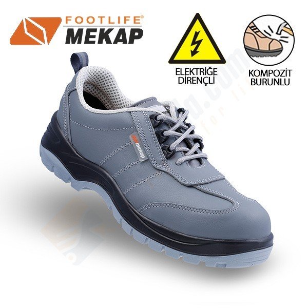 Mekap Policap 230-02 Gri Deri S2 SRC Elektrikçi Ayakkabısı