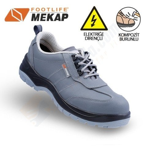 Mekap Policap 230-02 Gri Deri S2 SRC Elektrikçi Ayakkabısı