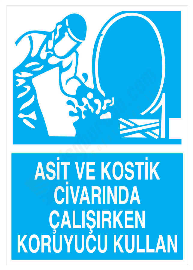 Asit Ve Kostik Civarında Çalışırken Koruyucu Kullan