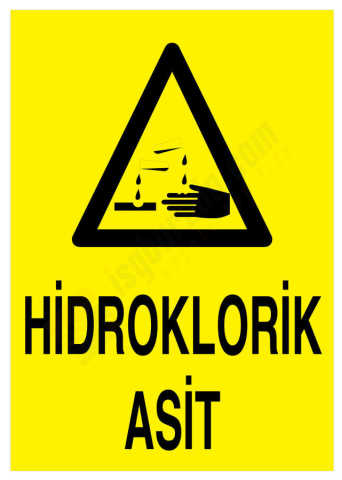 Hidroklorik Asit İş Güvenliği Levhası