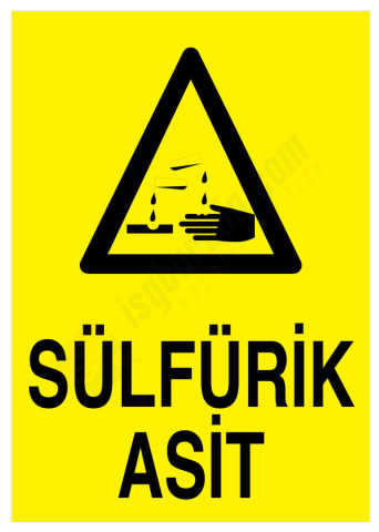 Sülfürik Asit İş Güvenliği Levhası